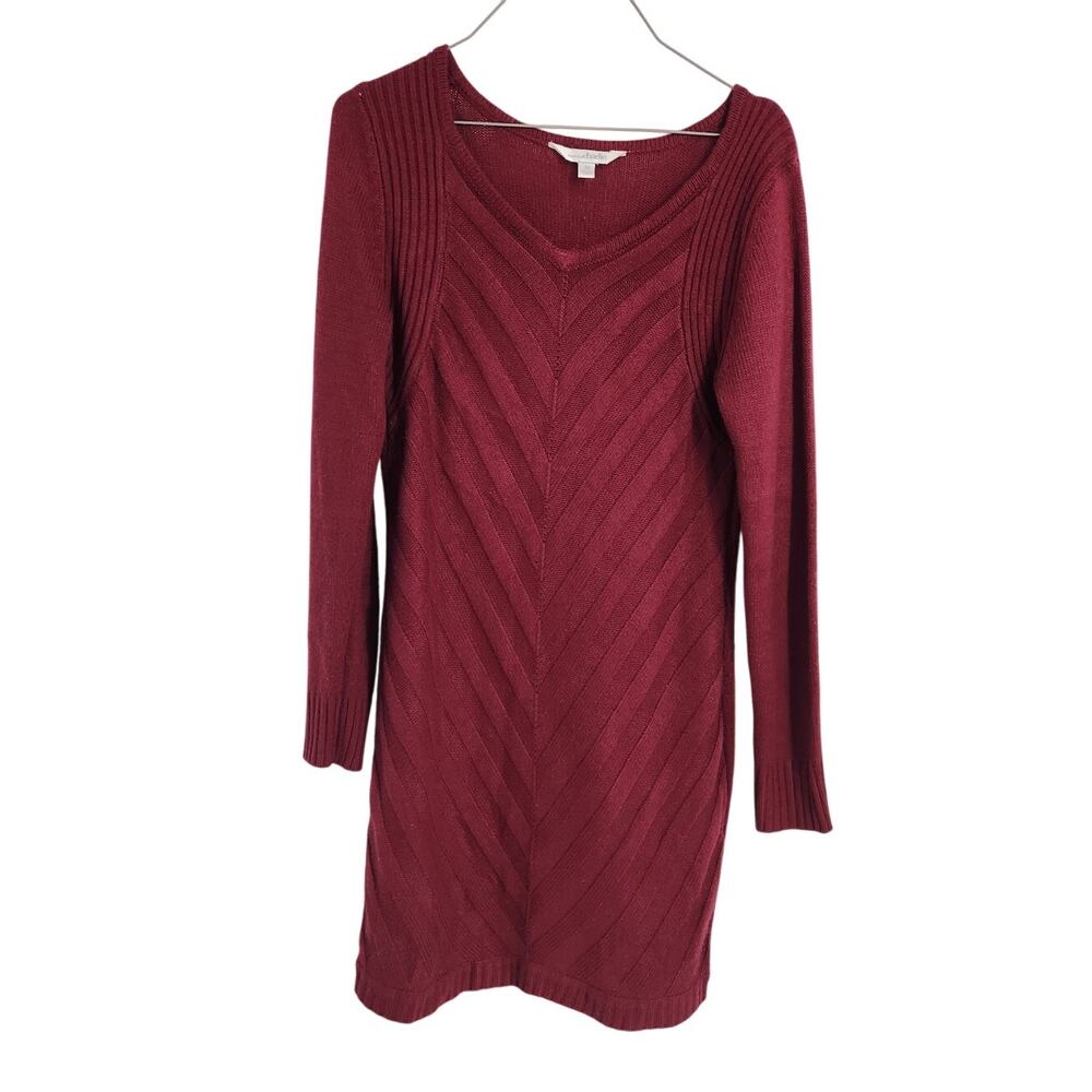 Charming Charlie Red Knit Sweater Dress Womens Size Medium M